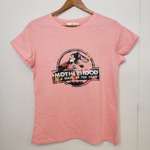 Dinosaur Printed Motherhood is a walk in the park Graphic Tee Size Small